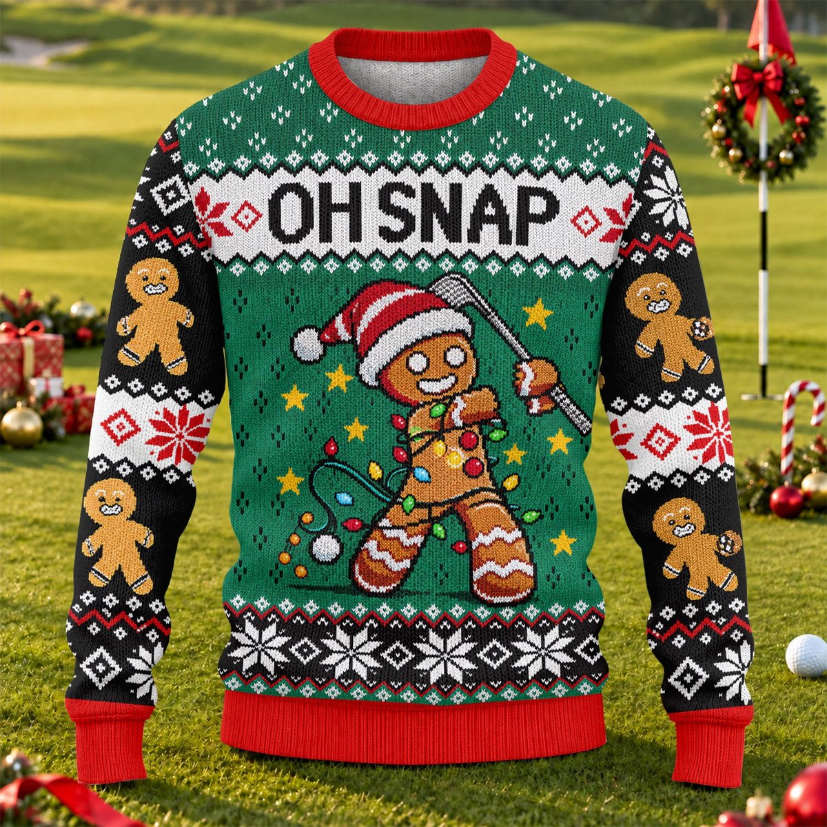 Oh Snap Gingerbread Ugly Christmas Sweater, Holiday Party Sweater, Ugly Sweater Party