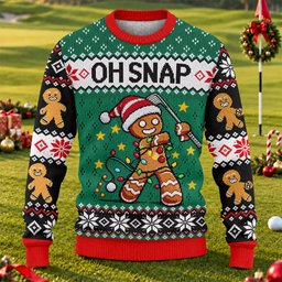Oh Snap Gingerbread Ugly Christmas Sweater, Holiday Party Sweater, Ugly Sweater Party