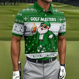 Green Jacket Santa Beer Christmas Golf Shirt, Golf Shirts For Men, Golf Polo For Men