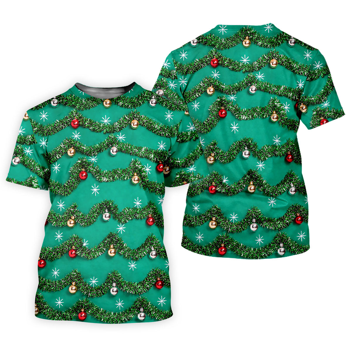 Tinsel Garland Ornaments Christmas Golf Shirt, Ladies Golf Shirts, Womens Golf Shirts
