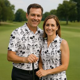 Cartoon Friends Autograph Sketch Golf Shirt, Mens Golf Apparel, Mens Golf Clothing