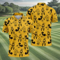 Sketch Cartoon Friends Faces Golf Shirt, Mens Golf Apparel, Funny Mens Golf Shirts