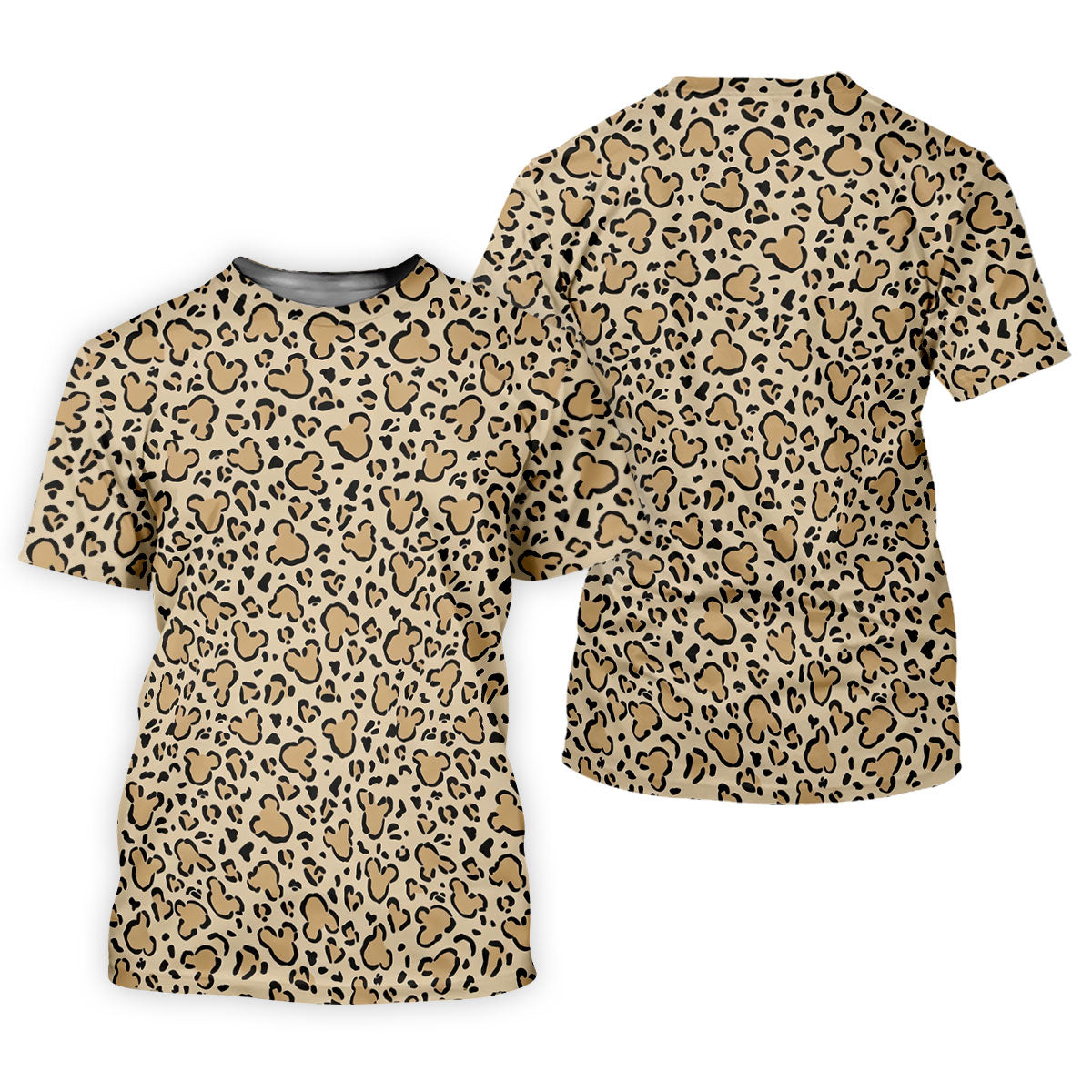 Leopard Print Mouse Ears Pattern Golf Shirt, Womens Golf Apparel, Ladies Golf Apparel