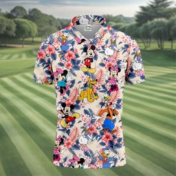 Hibiscus Cartoon Friends Hawaiian Golf Shirt, Mens Golf Apparel, Golf Polo For Men