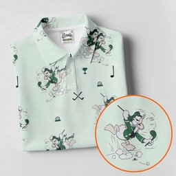 Vintage Cartoon Duck Golfer Golf Shirt, Womens Golf Apparel, Ladies Golf Apparel