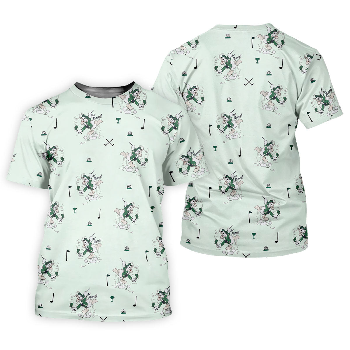 Vintage Cartoon Duck Golfer Golf Shirt, Womens Golf Apparel, Ladies Golf Apparel
