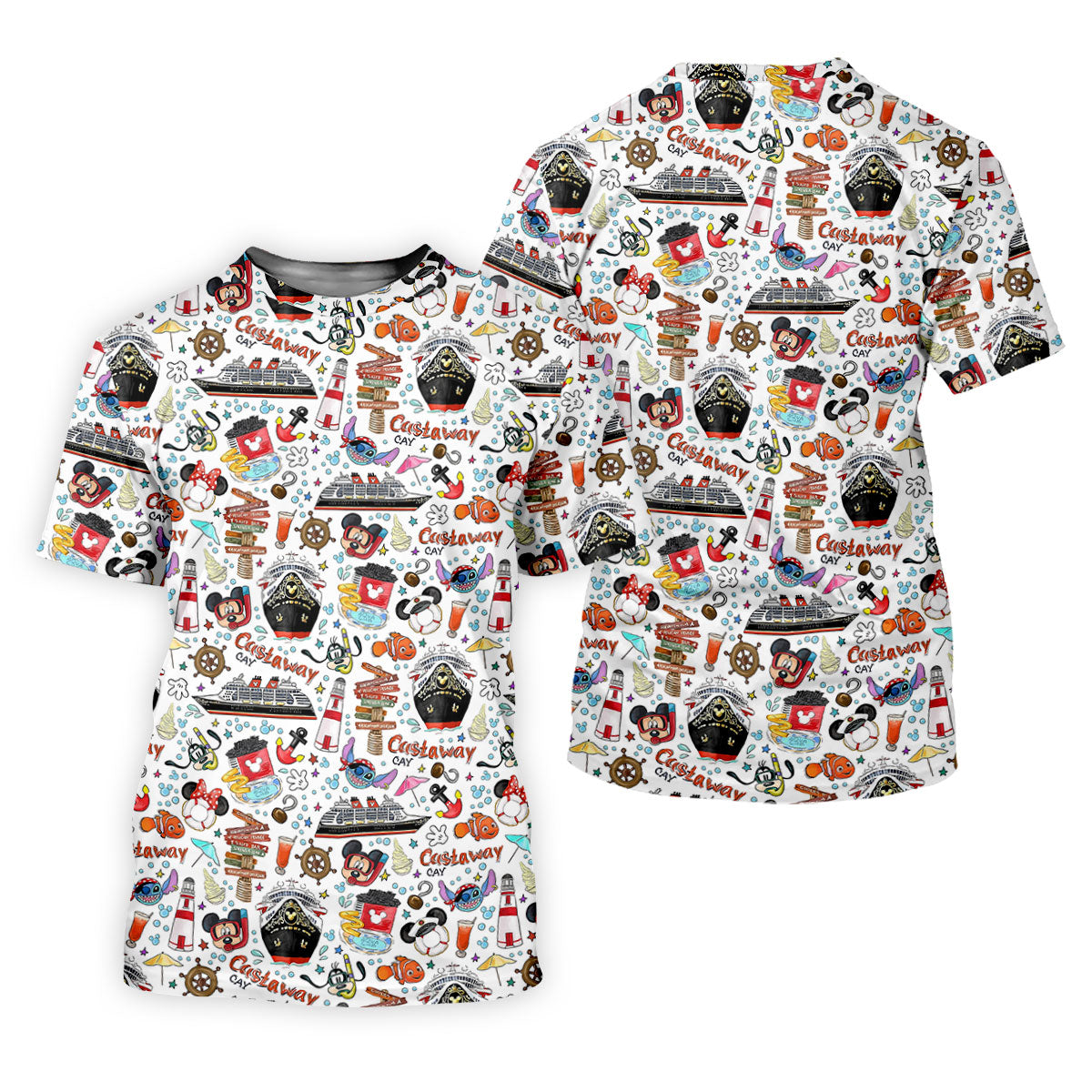 Cartoon Cruise Island Vacation Golf Shirt, Golf Gifts For Men, Funny Mens Golf Shirts
