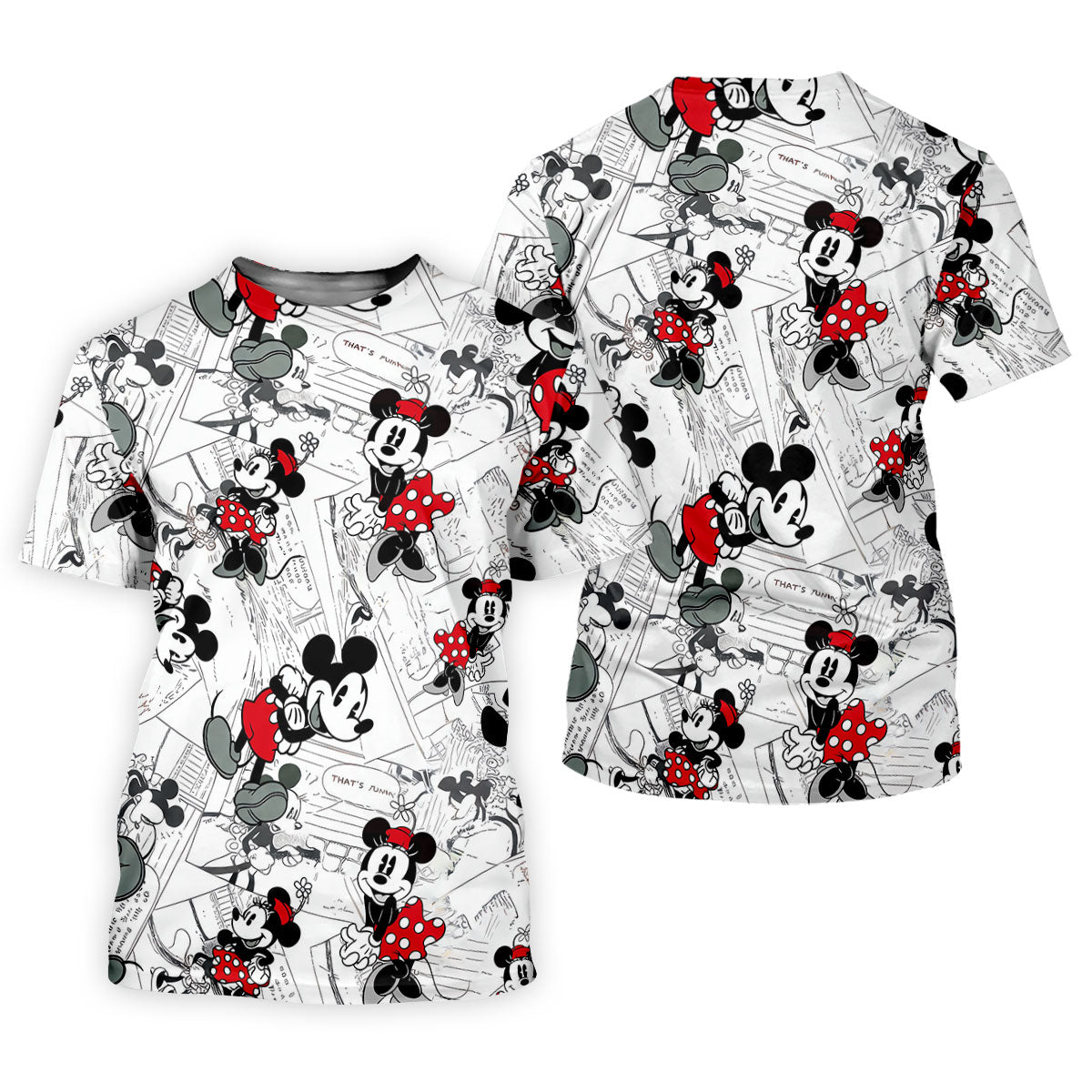 Cartoon Mouse Couple Comic Strip Golf Shirt, Golf Shirts For Men, Golf Gifts For Men