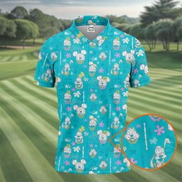 Turquoise Island Cartoon Hawaiian Golf Shirt, Mens Golf Polo, Mens Golf Clothing