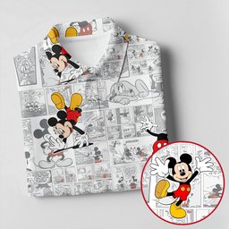 Retro Comic Strip Cartoon Mouse Golf Shirt, Golf Polo For Men, Funny Mens Golf Shirts