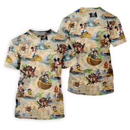 Pirate Ship Cartoon Hawaiian Golf Shirt, Womens Golf Shirts, Golf Gifts For Women