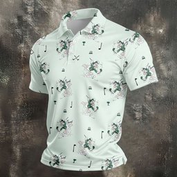 Vintage Cartoon Duck Golfer Golf Shirt, Golf Gifts For Men, Funny Mens Golf Shirts