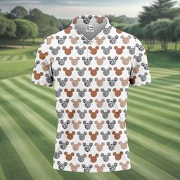 Safari Animal Print Mouse Ears Golf Shirt, Golf Shirts For Men, Mens Golf Shirts