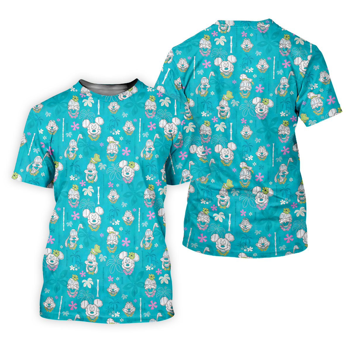 Turquoise Island Cartoon Hawaiian Golf Shirt, Ladies Golf Tops, Womens Golf Tops