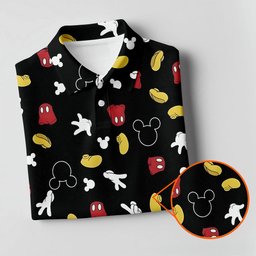 Black Cartoon Gloves And Shorts Golf Shirt, Ladies Golf Shirts, Golf Gifts For Women