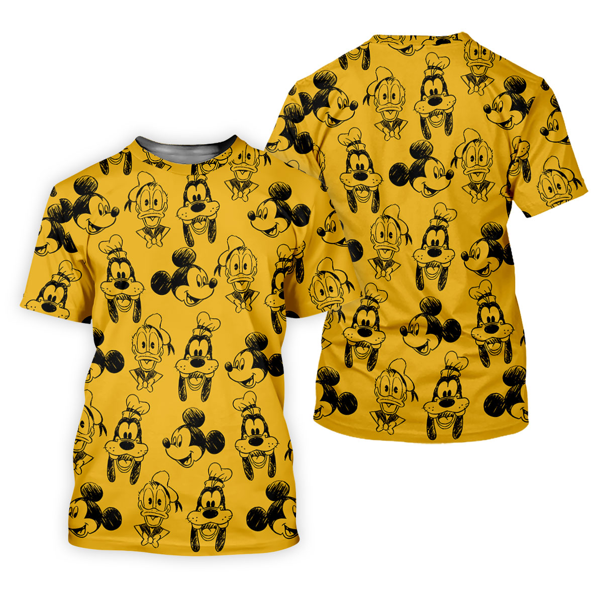 Sketch Cartoon Friends Faces Golf Shirt, Ladies Golf Apparel, Womens Golf Shirts