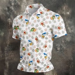 Duck And Parrot Leaf Hawaiian Golf Shirt, Funny Mens Golf Shirts, Mens Golf Polo