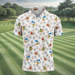 Duck And Parrot Leaf Hawaiian Golf Shirt, Funny Mens Golf Shirts, Mens Golf Polo