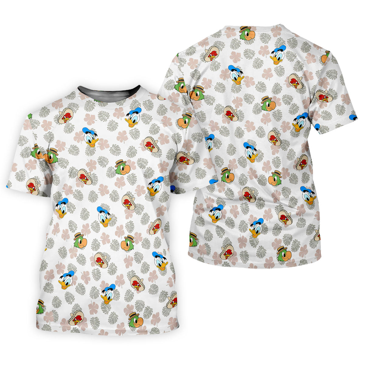 Duck And Parrot Leaf Hawaiian Golf Shirt, Funny Mens Golf Shirts, Mens Golf Polo