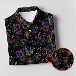 Cartoon Couple Fireworks Night Golf Shirt, Womens Golf Clothing, Golf Gifts For Women