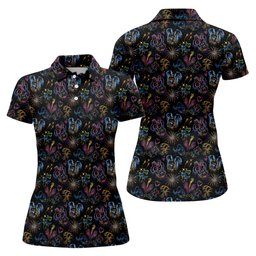 Cartoon Couple Fireworks Night Golf Shirt, Womens Golf Clothing, Golf Gifts For Women