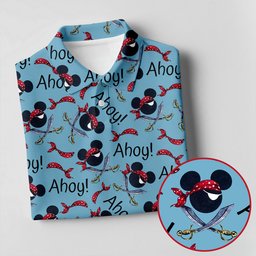 Ahoy Pirate Mouse Ears Bandana Golf Shirt, Womens Golf Apparel, Womens Golf Tops