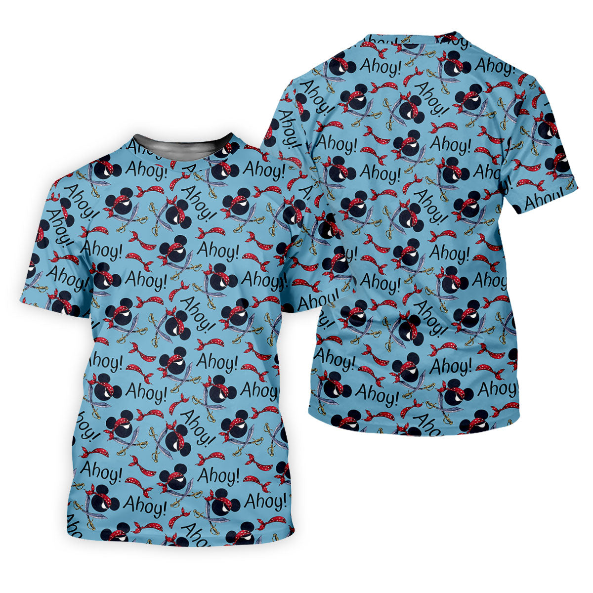 Ahoy Pirate Mouse Ears Bandana Golf Shirt, Womens Golf Apparel, Womens Golf Tops