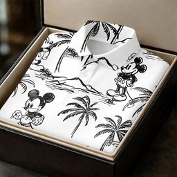 Sketch Cartoon Palm Tree Hawaiian Golf Shirt, Womens Golf Tops, Womens Golf Shirts
