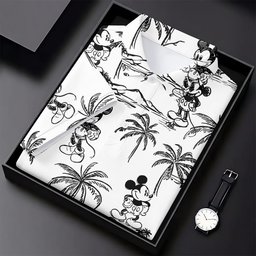 Sketch Cartoon Palm Tree Hawaiian Golf Shirt, Womens Golf Tops, Womens Golf Shirts