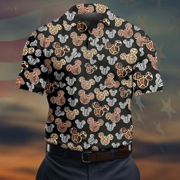 Leopard Safari Mouse Ears Pattern Golf Shirt, Funny Mens Golf Shirts, Mens Golf Polo