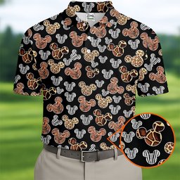 Leopard Safari Mouse Ears Pattern Golf Shirt, Funny Mens Golf Shirts, Mens Golf Polo