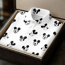 Classic Black Cartoon Mouse Faces Golf Shirt, Womens Golf Tops, Golf Gifts For Women