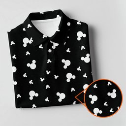 Black And White Mouse Ears Dots Golf Shirt, Womens Golf Clothing, Ladies Golf Apparel