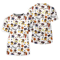 Ahoy Pirate Cartoon Friends Faces Golf Shirt, Golf Shirts For Men, Golf Polo For Men