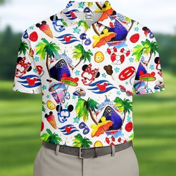 Cartoon Snorkel Palm Hawaiian Golf Shirt, Mens Golf Clothing, Golf Shirts For Men