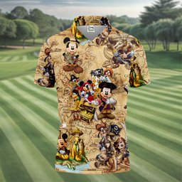 Cartoon Friends Pirate Treasure Map Golf Shirt, Mens Golf Polo, Golf Shirts For Men