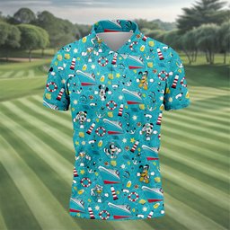 Cartoon Friends Nautical Cruise Golf Shirt, Funny Mens Golf Shirts, Mens Golf Apparel