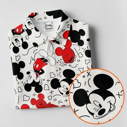 Red And Black Cartoon Mouse Doodle Golf Shirt, Womens Golf Apparel, Ladies Golf Tops