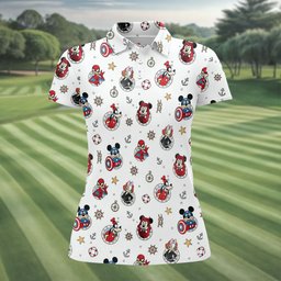Comic Hero Cartoon Friends Cruise Golf Shirt, Ladies Golf Apparel, Womens Golf Shirts