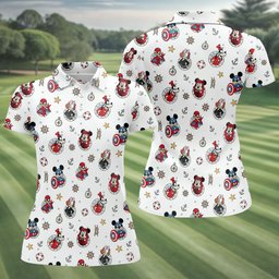 Comic Hero Cartoon Friends Cruise Golf Shirt, Ladies Golf Apparel, Womens Golf Shirts