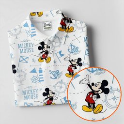 Cartoon Mouse Nautical Anchor Map Golf Shirt, Golf Gifts For Women, Ladies Golf Tops