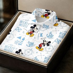 Cartoon Mouse Nautical Anchor Map Golf Shirt, Golf Gifts For Women, Ladies Golf Tops