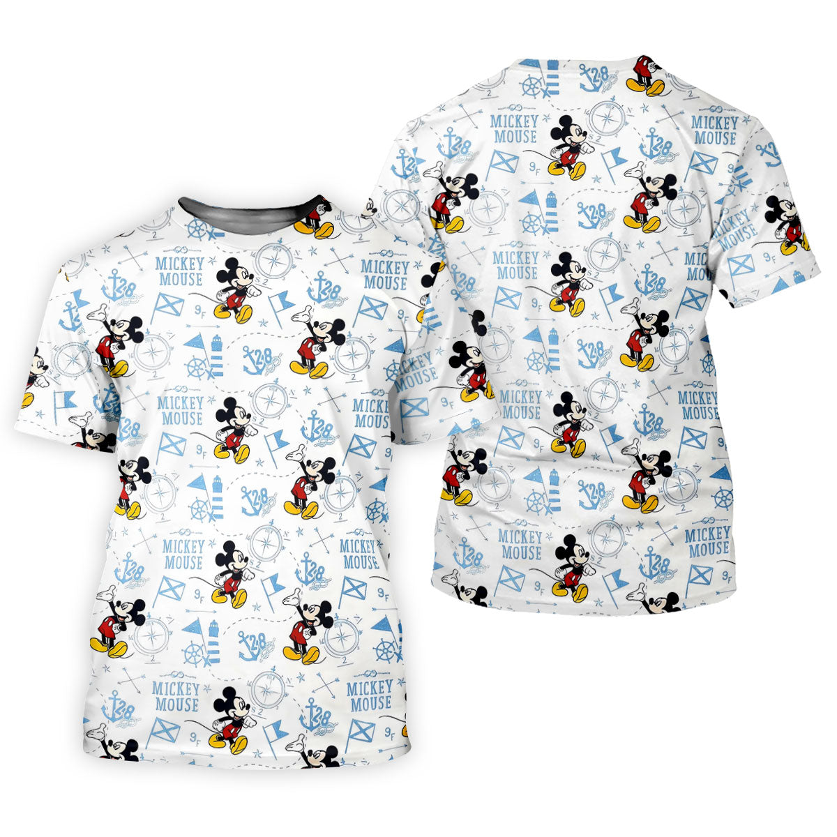 Cartoon Mouse Nautical Anchor Map Golf Shirt, Golf Gifts For Women, Ladies Golf Tops