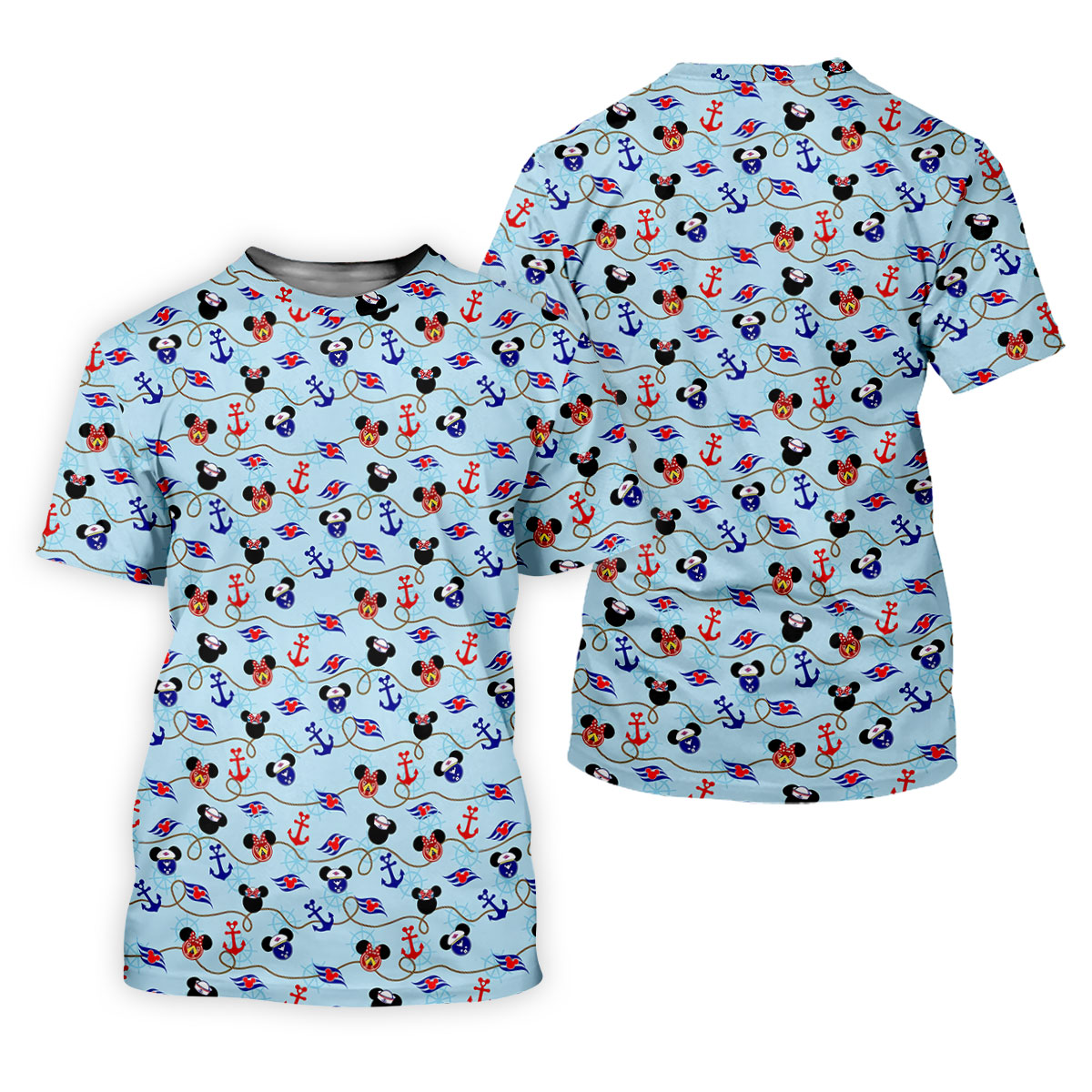 Mouse Ears Cruise Anchor Pattern Golf Shirt, Womens Golf Shirts, Ladies Golf Shirts