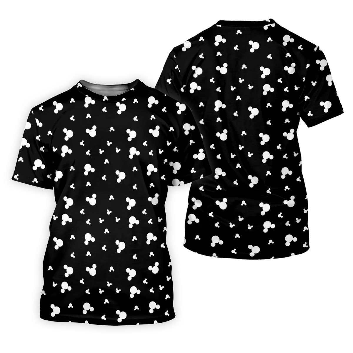 Black And White Mouse Ears Dots Golf Shirt, Mens Golf Shirts, Golf Gifts For Men