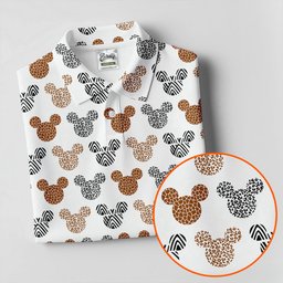 Safari Animal Print Mouse Ears Golf Shirt, Golf Shirts For Women, Ladies Golf Apparel