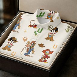 Western Cowboy Cartoon Friends Golf Shirt, Golf Gifts For Women, Womens Golf Shirts