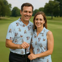 Cartoon Friends Fishing Trip Golf Shirt, Golf Shirts For Men, Golf Gifts For Men
