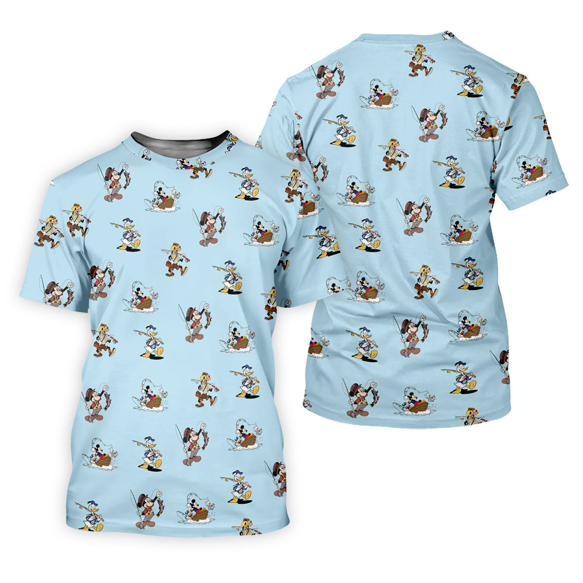Cartoon Friends Fishing Trip Golf Shirt, Golf Shirts For Men, Golf Gifts For Men