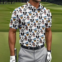 Cool Dads Club Cartoon Friends Golf Shirt, Mens Golf Shirts, Golf Shirts For Men